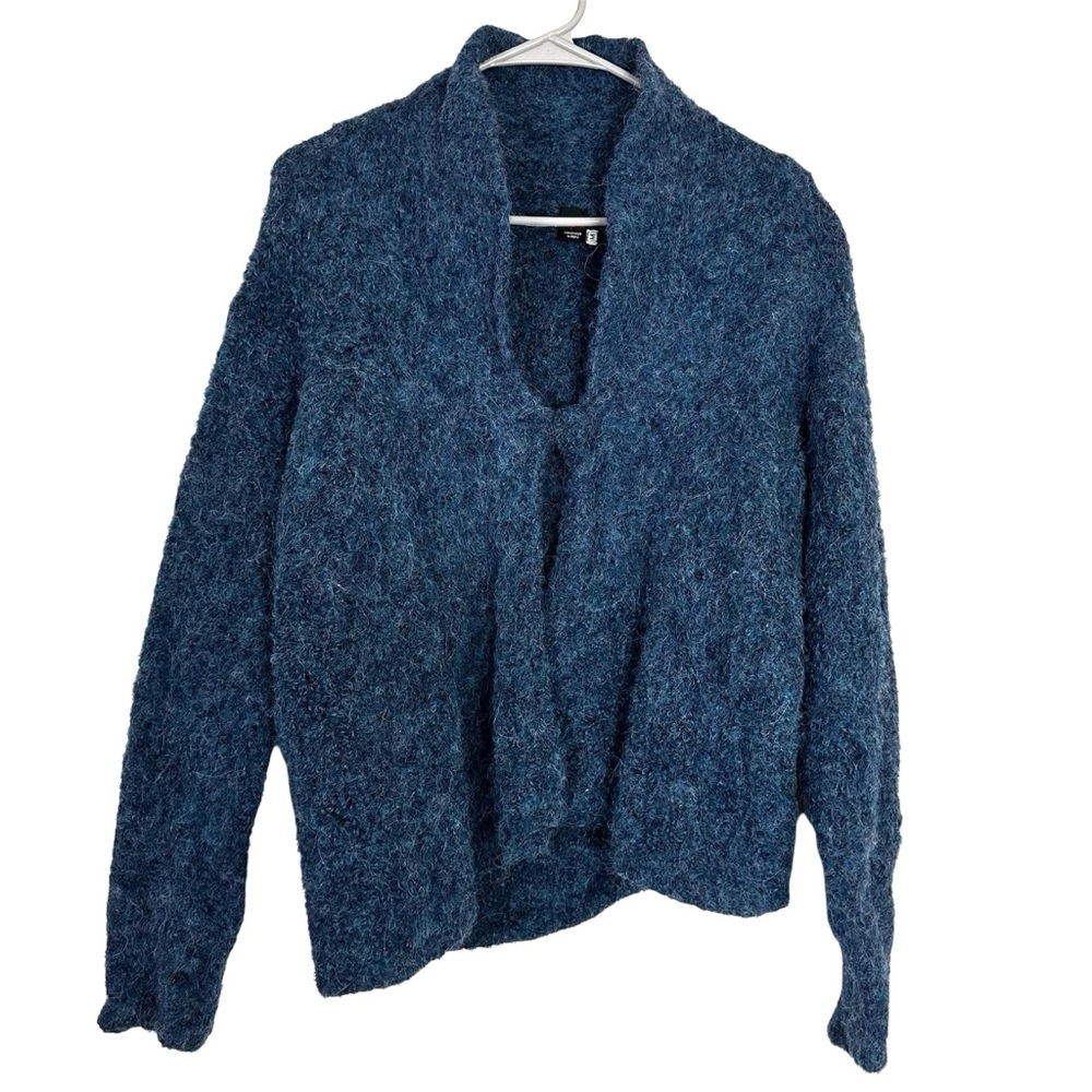 TABASK Blue Alpaca Handmade Cardigan Size M